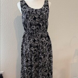 Black & White Paisley Sleeveless Jumpsuit